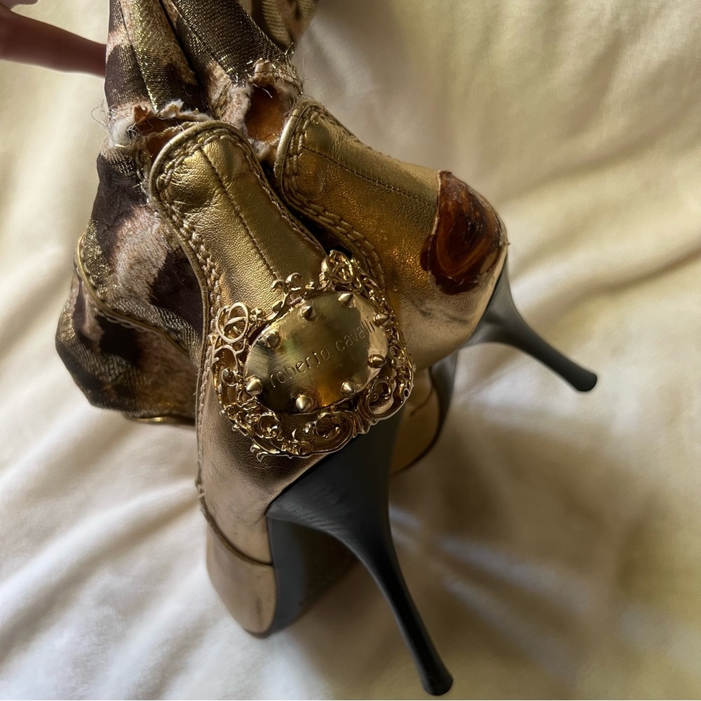 RARE Authentic Vintage Roberto Cavalli Boots **Damaged*** - Picture 6 of 10